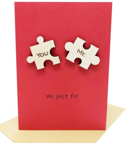 Special Wood Element Jubiläums- oder Geburtstagskarte für Ehefrau, Ehemann, Freundin, Freund am besten Freund (Puzzle) von Woodland Mail