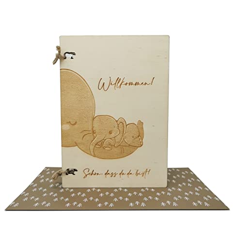 Woodland Mail Geburtskarte/Grußkarte Glückwunschkarte aus Holz zur Geburt Baby von Woodland Mail