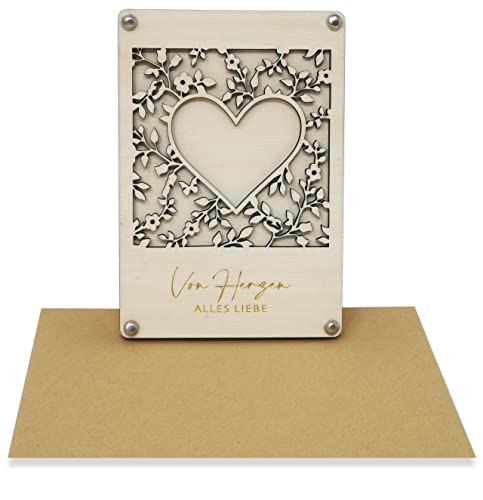 Woodland Mail Geldgeschenk als Grußkarte Hochzeit - Hölzerne Grußkarte für Geldgeschenke zur Hochzeit von Woodland Mail