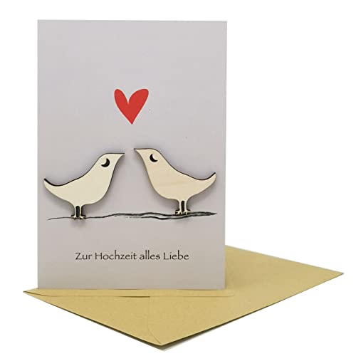 Woodland Mail Glückwunschkarte zur Hochzeit mit Holzkrähen von Woodland Mail