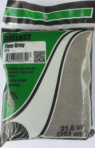 Woodland Scenics WSB75 Schotter Gleisschotter Dekosand Stärke fein Farbe grau Fine Gray ca. 230g B75 von Woodland Scenics