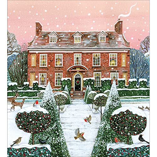Woodmansterne Artistic Charity Weihnachtskarten, Landhaus und Gärten im Schnee, umweltfreundlich und recycelbar, 5 Stück von Woodmansterne