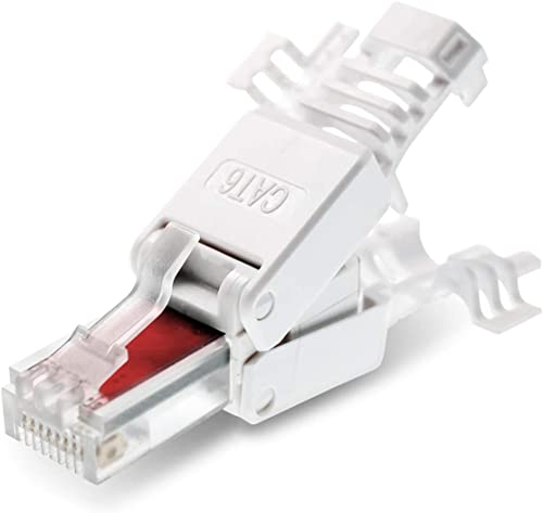 Wooja 10 Stück Netzwerkstecker CAT 6 werkzeuglos CAT 6 RJ45 LAN Kabel Stecker ohne Werkzeug werkzeugfrei CAT5 Verlegekabel Patchkabel Netzwerkkabel Toolless Modular Plug Connector von Wooja