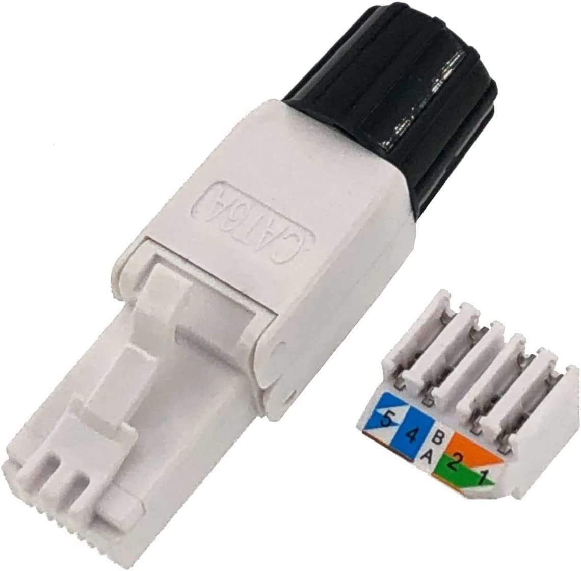 Wooja 8x Feldkonfektionierbare RJ45-Stecker CAT6A Netzwerk-Adapter RJ45 zu RJ45, Werkzeuglose Montage, CAT6A, Connector, Plug, RJ45 Wooja 8x Feldkonfektionierbare RJ45-Stecker CAT6A Netzwerk-Adapter RJ45 zu RJ45, Werkzeuglose Montage, CAT6A, Connector, Plug, RJ45 von Wooja