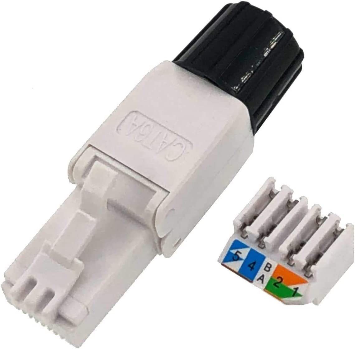 Wooja 8x Feldkonfektionierbare RJ45-Stecker CAT6A Netzwerk-Adapter RJ45 zu RJ45, Werkzeuglose Montage, CAT6A, Connector, Plug, RJ45 von Wooja