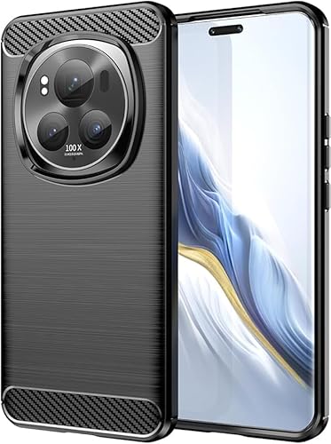 Wookfiss Hülle für Honor Magic 6 Pro Kohlefaser Material Design Silikon TPU Flexible Stoßfeste Schutzhülle Kompatibel mit Honor Magic6 Pro von Wookfiss