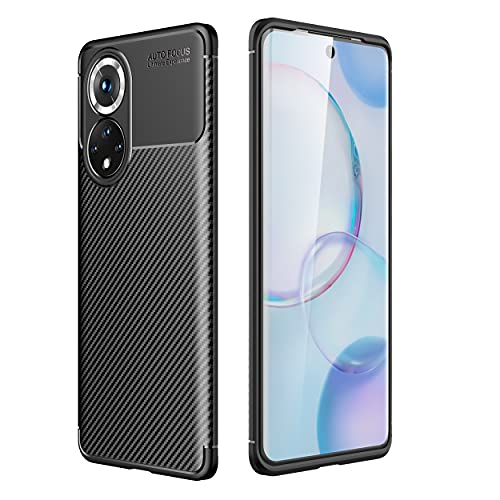 Wookfiss Hülle für Huawei Nova 9/Honor 50 Kohlefaser Material Design Silikon TPU Flexible Stoßfeste Schutzhülle Kompatibel mit Huawei Nova 9/Honor 50 Hülle von Wookfiss