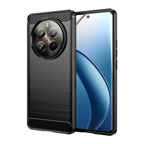 Wookfiss Hülle für Realme 12 Pro 5G/Realme 12 pro+ Ultra Kohlefaser Material Design Silikon TPU Flexible Stoßfeste Schutzhülle Kompatibel mit Realme 12 Pro 5G/Realme 12 pro Plus von Wookfiss