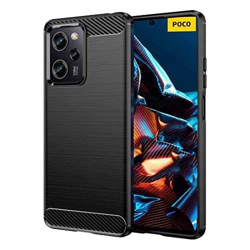 Wookfiss Hülle für Xiaomi Poco X5 Pro 5G/Redmi Note 12 Pro 5G Kohlefaser Material Design Silikon TPU Flexible Stoßfeste Schutzhülle Kompatibel mit Poco X5 Pro/Redmi Note12 Pro 5G von Wookfiss