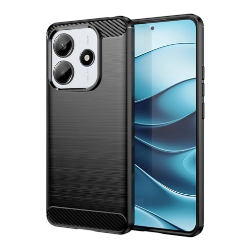 Wookfiss Hülle für Xiaomi Redmi Note 14 5G Kohlefaser Material Design Silikon TPU Flexible Stoßfeste Schutzhülle Kompatibel mit Redmi Note 14 5G von Wookfiss