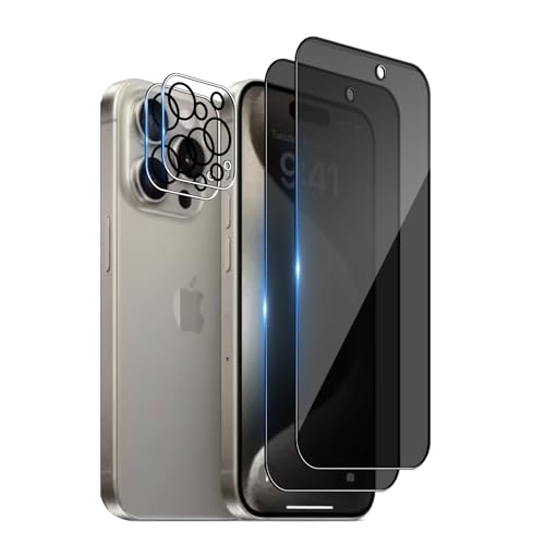 Wookfiss Privacy Schutzfolie für iPhone 16 Pro Max für Panzerglas, 2 Stück Sichtschutz Schutzfolie + 2 Stück Kameraschutz, 9H Härte, Anti-Kratz, Anti-Bläschen Displayschutz Wookfiss Privacy Schutzfolie für iPhone 16 Pro Max für Panzerglas, 2 Stück Sichtschutz Schutzfolie + 2 Stück Kameraschutz, 9H Härte, Anti-Kratz, Anti-Bläschen Displayschutz von Wookfiss