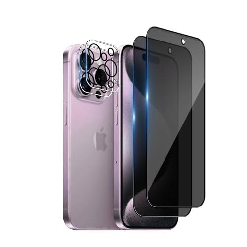 Wookfiss Privacy Schutzfolie für iPhone 16 Pro für Panzerglas, 2 Stück Sichtschutz Schutzfolie + 2 Stück Kameraschutz, 9H Härte, Anti-Kratz, Anti-Bläschen, Displayschutz kompatibel mit iPhone16 Pro Wookfiss Privacy Schutzfolie für iPhone 16 Pro für Panzerglas, 2 Stück Sichtschutz Schutzfolie + 2 Stück Kameraschutz, 9H Härte, Anti-Kratz, Anti-Bläschen, Displayschutz kompatibel mit iPhone16 Pro von Wookfiss