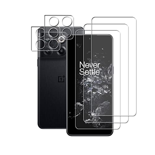 Wookfiss Schutzfolie für Oneplus 10T Panzer Schutz Glas Folie, 3 Stück Panzerfolie + 2 Stück Kamera Schutzfolie, 9H Härte, Anti-Kratz, Anti-Bläschen, HD Klar Displayschutz von Wookfiss