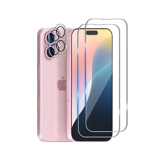 Wookfiss Schutzfolie für iPhone 16 für Panzerglas, 2 Stück Panzerfolie + 2 Stück Kamera Schutzfolie, 9H Härte, Anti-Kratz, Anti-Bläschen, HD Klar Displayschutz Wookfiss Schutzfolie für iPhone 16 für Panzerglas, 2 Stück Panzerfolie + 2 Stück Kamera Schutzfolie, 9H Härte, Anti-Kratz, Anti-Bläschen, HD Klar Displayschutz von Wookfiss