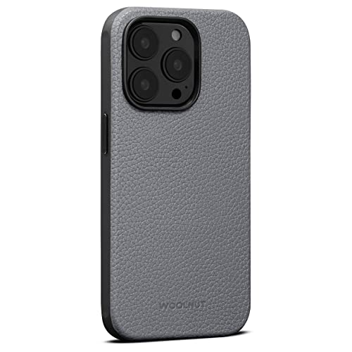 Woolnut Leder Hülle Case für iPhone 14 Pro - Grau von Woolnut