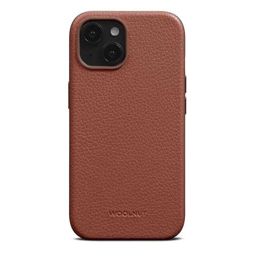 Woolnut Leder Hülle Case für iPhone 15 - Cognac Braun von Woolnut