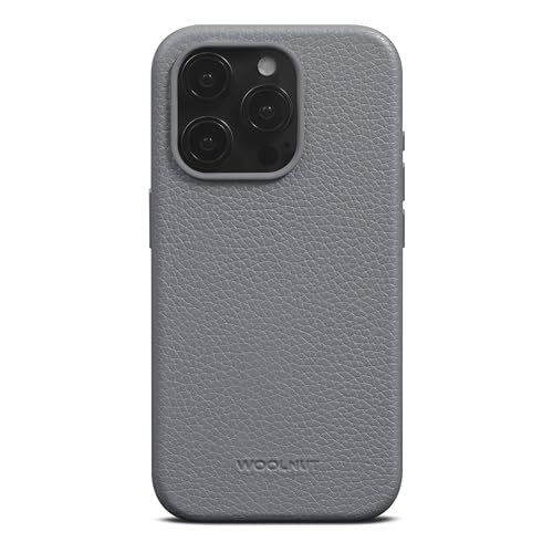 Woolnut Leder Hülle Case für iPhone 15 Pro (Action Button) - Grau von Woolnut