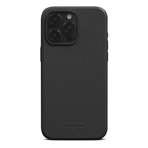 Woolnut Leder Hülle Case für iPhone 15 Pro Max (Action Button) - Schwarz von Woolnut