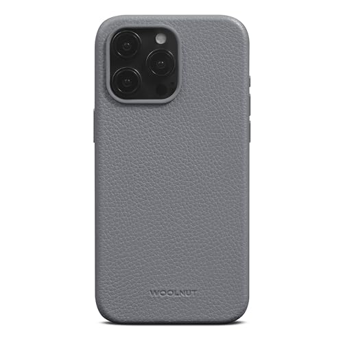 Woolnut Leder Hülle Case für iPhone 15 Pro Max (Action Button) - Grau von Woolnut