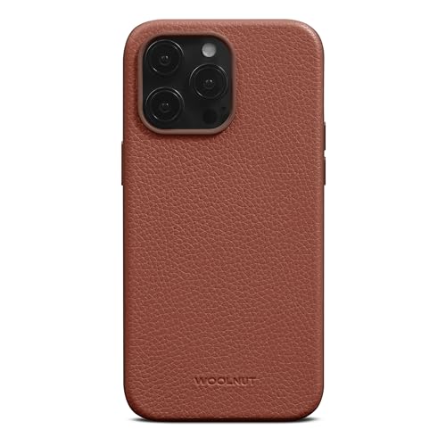 Woolnut Leder Hülle Case für iPhone 15 Pro Max - Cognac Braun von Woolnut