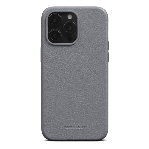 Woolnut Leder Hülle Case für iPhone 15 Pro Max - Grau von Woolnut