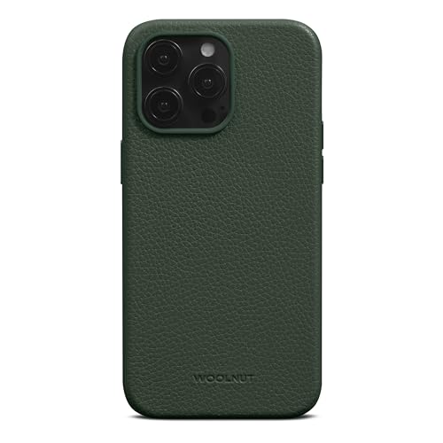 Woolnut Leder Hülle Case für iPhone 15 Pro Max - Grün von Woolnut