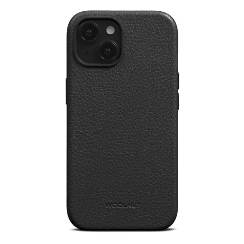Woolnut Leder Hülle Case für iPhone 15 - Schwarz von Woolnut