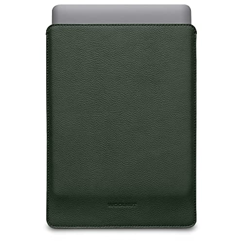 Woolnut Leder Sleeve Case Hülle Tasche für MacBook Pro 13 UNT Air 13/13.6 Zoll - Grün von Woolnut