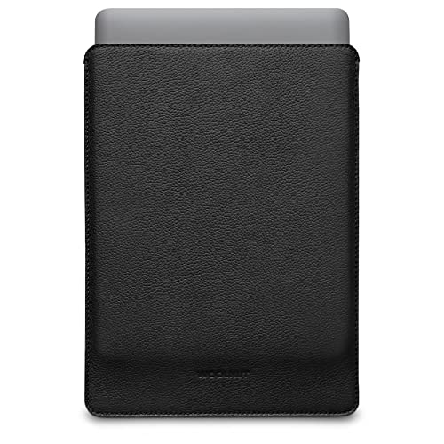 Woolnut Leder Sleeve Case Hülle Tasche für MacBook Pro 13 UNT Air 13/13.6 Zoll - Schwarz von Woolnut