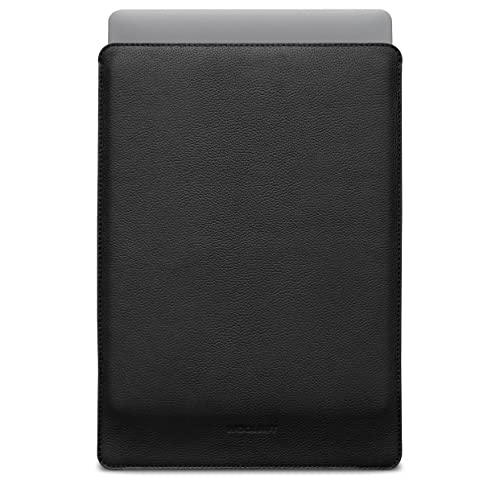Woolnut Leder Sleeve Case Hülle Tasche für MacBook Pro 16 Zoll - Schwarz (M1/M2/M3) von Woolnut