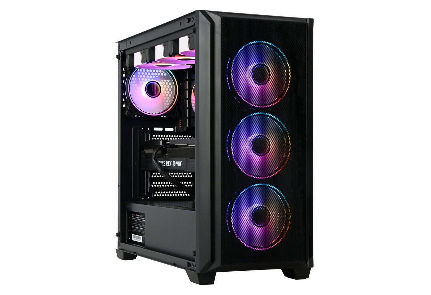 Workstation4u EATX RGB Mesh Tower Gaming-PC (AMD Ryzen 7 5700X3D, RTX 5080 16GB, 16 GB RAM, 250 GB SSD, Luftkühlung) von Workstation4u