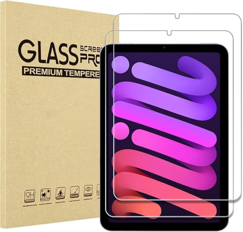 World Biz Displayschutzfolie für iPad mini (A17 Pro, Modell 2024, 7. Generation) / Mini 6 (Modell 2021, 6. Generation), 8,3 Zoll, 9H Panzerglasfolie, hüllenfreundlich, 2 Stück von World Biz