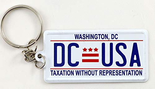 Washington D.C. Schlüsselanhänger mit Nummernschild, Aluminium, ultradünn, rechteckig, Souvenir, 6,3 x 3,2 x 0,2 cm von World By Shotglass