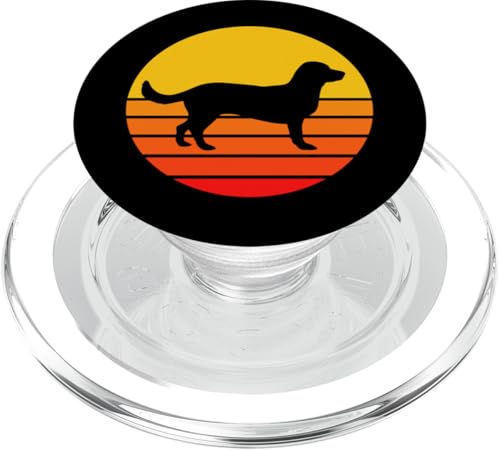 Hunderasse Alpine Dachsbracke Hound Sonnenuntergang PopSockets PopGrip für MagSafe von World Dogs Silhouette Retro Vintage Sunset