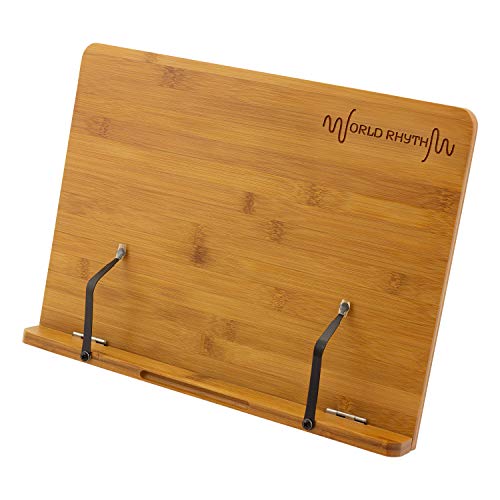 World Rhythm WR-404 Buchständer aus Bambus, Notenständer aus Holz, 39 x 28 cm, natur von World Rhythm