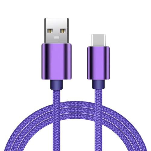 World biz USB C Ladekabel, 2M USB auf USB C Kabel, geflochtenes USB A auf USB C Handy-Ladekabel für iPhone 15 (Standardladung), Samsung S22/S21, Hua-wei, Pixel, i-Pad, Switch, mehr (lila) von World biz