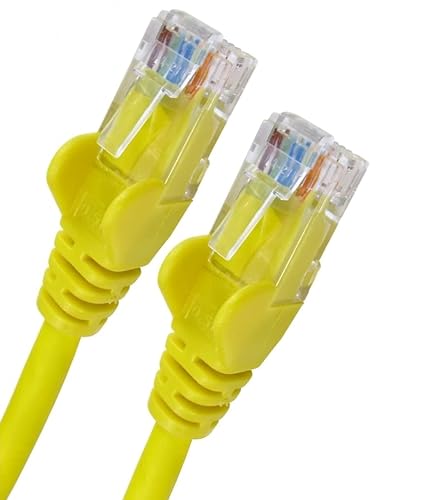 World of Data® CAT6-Netzwerk-Kabel, weiß – hochwertig (100% Kupferdraht) – RJ45 – Ethernet – Patch – LAN – 10/100/1000 – Gigabit Gelb gelb B: 1m (5,15) von World of Data