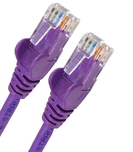 World of Data® CAT6-Netzwerk-Kabel, weiß – hochwertig (100% Kupferdraht) – RJ45 – Ethernet – Patch – LAN – 10 100 1000 – Gigabit Lila Violet Purple 5 m von World of Data
