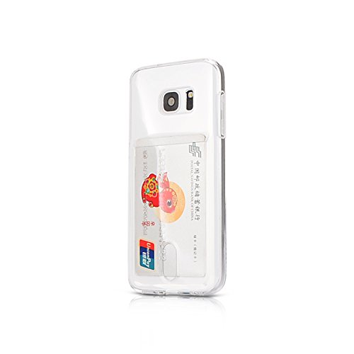 Wormcase ® Handy Hülle mit Kartenfach kompatibel mit Samsung Galaxy S7 - Farbe Transparent - TPU Schale Back-Cover Schutz-Tasche Kratzfest Stoßfest Bumper Crystal-Clear von Wormcase