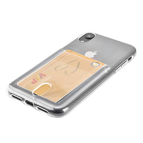 Wormcase ® Kunststoffhülle mit Kartenfach kompatibel für das Appel iPhone XR - Transparent - TPU Schale Back-Cover Schutz-Tasche Kratzfest Stoßfest Bumper Crystal-Clear dünn leicht schmal von Wormcase