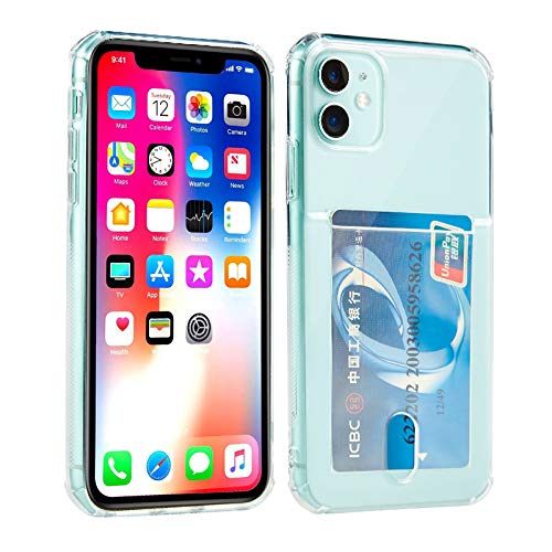 Wormcase Kartenfach Hülle kompatibel mit Apple iPhone 11 - Stilvolle Schutzhülle mit integriertem Kartenfach - Transparent- Präzise Aussparungen - Schlankes Design – kabelloses Laden – K1 von Wormcase