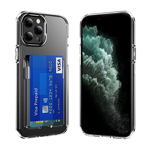 Wormcase Kunststoff Hülle mit Kartenfach kompatibel mit iPhone 11 Pro - Kartenfach - K2 - Transparent TPU Schale Back-Cover Schutz-Tasche Kratzfest Stoßfest Bumper Crystal-Clear dünn leicht schmal von Wormcase