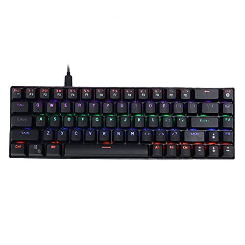 DK68 Mechanische Tastatur, blaue Achse, gemischte Hintergrundbeleuchtung, wasserdicht, 68 Tasten, Typ C, Mini-Tastatur, hocheffiziente schnelle Reaktionsfähigkeit, schwarze blaue Achse von Worparsen