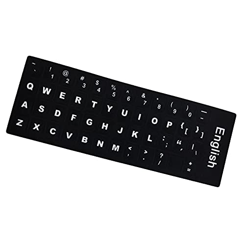 Tastatur-Aufkleber mit schützender nicht abfärbender Tastatur-Aufkleber, universal, mehrere Sprachen, wasserdichte und tragbare Tastatur-Aufkleber, 2 schwarze Basis, weiße Buchstaben von Worparsen