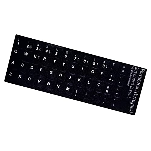 Tastatur-Aufkleber mit schützender nicht abfärbender Tastatur-Aufkleber, universal, mehrere Sprachen, wasserfest und tragbar, 3 schwarze Basis, weiße Buchstaben von Worparsen