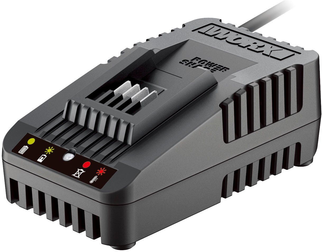 Worx WA3880 Akku-Ladestation (2000 mA, für WORX Powershare Akkus, Schnell-Ladegerät Universal für 20V Akkus) von Worx