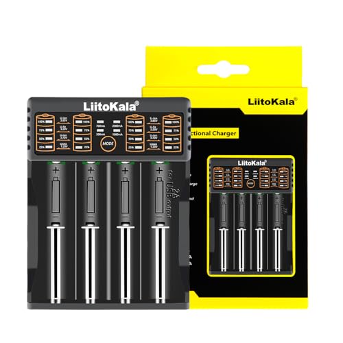 18650 Akku Ladegerät, LiitoKala Lii-402 Batterieladegerät mit 4 Schacht, Batterien Ladegerät Unterstützung USB-Ausgang für 26650 17500 10440 Li-Lion Akku, NI-MH/NI-Cd AA AAA 18650 Akku Ladegerät, LiitoKala Lii-402 Batterieladegerät mit 4 Schacht, Batterien Ladegerät Unterstützung USB-Ausgang für 26650 17500 10440 Li-Lion Akku, NI-MH/NI-Cd AA AAA von WoskjXas