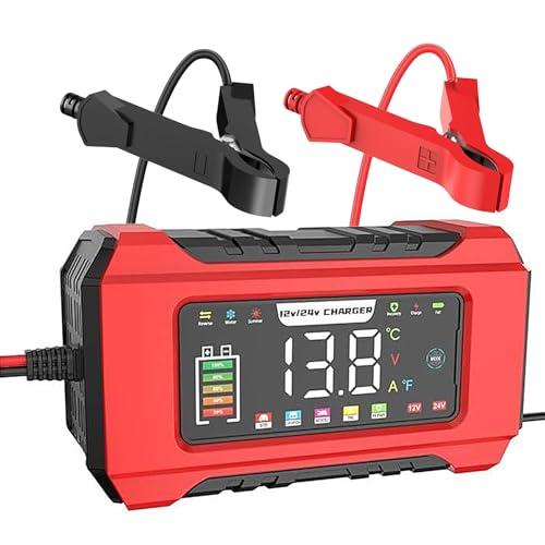 24V 8A/12V 15A Autobatterieladegerät, 2 In 1 LiFePO4 Vollautomatische KFZ Batterieladegerät, Erhaltungsladegerät und Desulfator mit 4 Lademodi für Auto LKW Motorrad Rasenmäher Boot Marine Batterien von WoskjXas