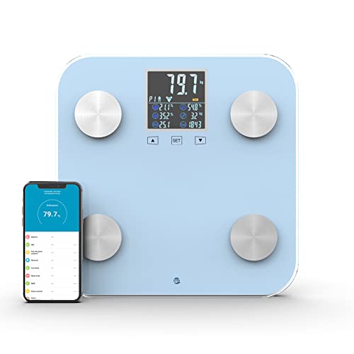 WottoCare - Professionelle Körperfettwaage | Körperanalysewaage mit App | 18 Messungen: Gewicht, Körperfett, Muskeln | BMI Digitalanzeige | Multi-User Fähig | Fortschrittskontrolle | Blau WottoCare - Professionelle Körperfettwaage | Körperanalysewaage mit App | 18 Messungen: Gewicht, Körperfett, Muskeln | BMI Digitalanzeige | Multi-User Fähig | Fortschrittskontrolle | Blau von WottoCare