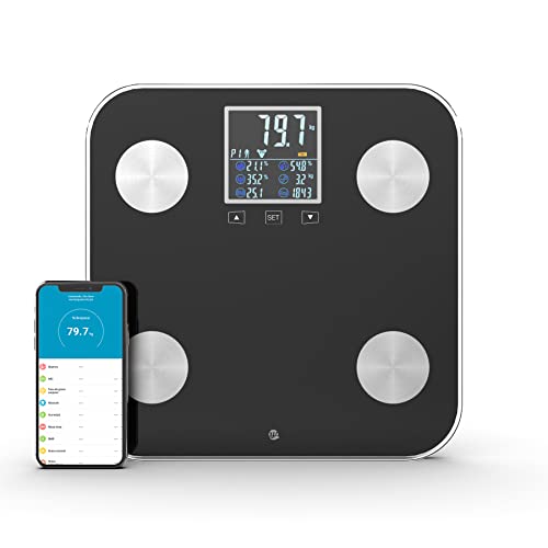 WottoCare - Professionelle Körperfettwaage | Körperanalysewaage mit App | 18 Messungen: Gewicht, Körperfett, Muskeln | BMI Digitalanzeige | Multi-User Fähig | Fortschrittskontrolle | Schwarz WottoCare - Professionelle Körperfettwaage | Körperanalysewaage mit App | 18 Messungen: Gewicht, Körperfett, Muskeln | BMI Digitalanzeige | Multi-User Fähig | Fortschrittskontrolle | Schwarz von WottoCare